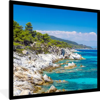 Produktbild von MuchoWow® Gerahmtes Poster Meer - Sommer - Tropisch 40x40 cm - Poster mit Schwarzem Bilderrahmen Wandposter Rahmen Foto Bilder - Mit Rahmen - Wanddekoration Schlafzimmer