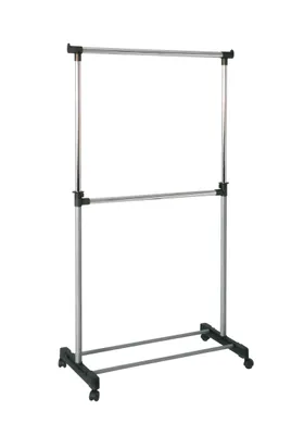 Obrázok produktu pre HAKU Vezmový vešiak na odevy, hliník, chróm, sivá – plast, kov, Š/V/H: 90 x 120–210 x 43 cm