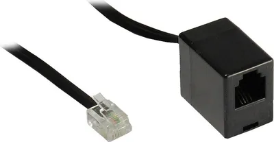 Produktbild von RJ11 Telefonverlängerung, 6p4c Stecker an Buchse, schwarz, 6m, Good Connections®