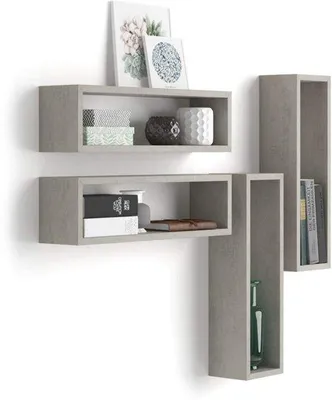 Produktbild von Graue Betonkubusplanken, Set von 4, Italienisch