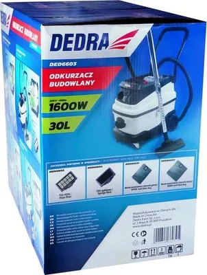 Produktbild von DEDRA DED6603, 1600 W, Trommel-Vakuum, Trocken&Nass, Beutellos, 30 l, HEPA