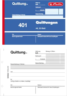 Produktbild von Quittungsblock A6 401 50 Blatt