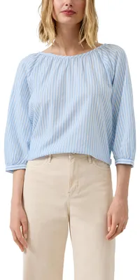 Produktbild von s.Oliver 2174663.51G1.36, Bluse, Erwachsener, Weiblich, Blau, 3/4 Ärmel, Lockere Passform