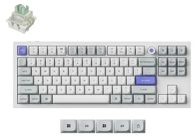 Zdjęcie produktu dla Klawiatura Keychron Q3 HE 8K z przełącznikami magnetycznymi, regulowanym punktem nacisku, aplikacją Launcher Web App, całkowicie metalową obudową i klawiszami z PBT, do systemów Mac, Windows i Linux, kolor biały