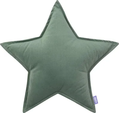 Produktbild von Sternkissen aus Samt, Olive, 45x45cm, Babyfreundlich &  Standard 100