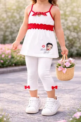 Produktbild von 82021 Disney Betty Boop Top Mädchen – Weiß, Gr. 104 – Süßes und stylisches Shirt für kleine Betty Boop-Fans