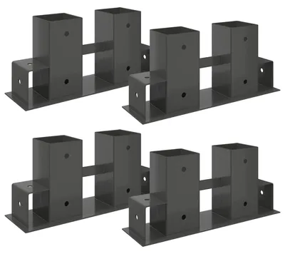 Image de vidaXL Accessoires pour empiler le bois, 4 pièces, anthracite, 34 x 10 x 15 cm, acier