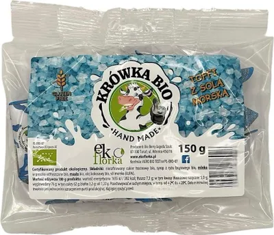 KRÓWKI TOFFI Z SOLĄ MORSKĄ BEZGLUTENOWE BIO 150 g - EKOFLORKA