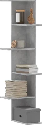 Produktbild von Maison Exclusive - Wand-Eckregal Betongrau 36,5x36,5x140 cm Holzwerkstoff