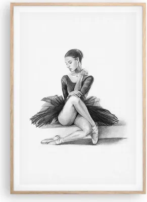 Produktbild von Gerahmtes Poster - Rahmen in heller Eiche - Ballerina Zeichnung Bleistift - 70x100 cm - Wand Bild - Wanddeko - Wandbilder - Kunstposter - Wandposter - Bilderrahmen - Bilder - P2NPA70x100-4496