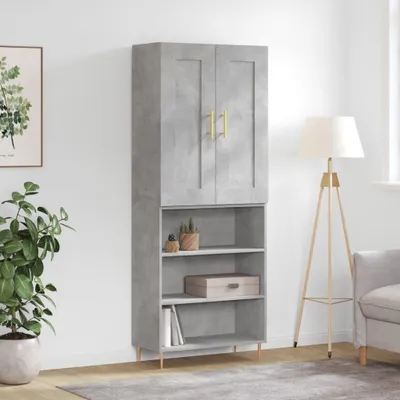 Obrázok produktu pre vidaXL Highboard concrete grey 69,5x34x180 cm odvodený drevený výrobok