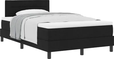 Zdjęcie produktu dla Łóżko sprężynowe Z zagłówkiem Czarny 120 x 190 cm tkanina