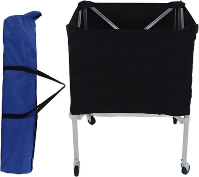 Productafbeelding van Ballenkar - Ballenwagen Ballenrek - Sportuitrusting Opbergen - Opvouwbaar Lichtgewicht Frame - 91 cm Hoog - Zwart