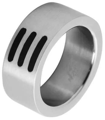 Produktbild von Akzent Herren-Ring aus Edelstahl, silberfarbig/ schwarz