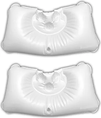 Produktbild von 2x Aufblasbares Badewanne Nackenkissen mit Saugnäpfen 47 x 24,7 cm Badekissen Kopfstütze Wannenkissen