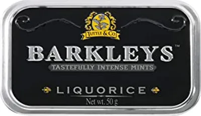 Produktbild von Barkleys Liquorice Pastillen mit Lakritz in einer Metalldose 50g