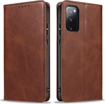 Produktbild von Handyhülle für Samsung Galaxy S20 FE Kunstleder Flip Cover Hülle Handytasche Case Kartenfach Farbe: Dunkelbraun