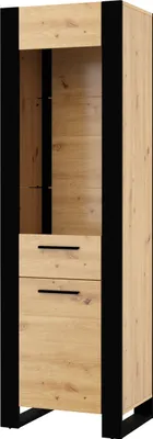 Obrázek produktu pro Vitrína NUKA E 188 cm s 1 dvířky nábytková strana černá Artisan