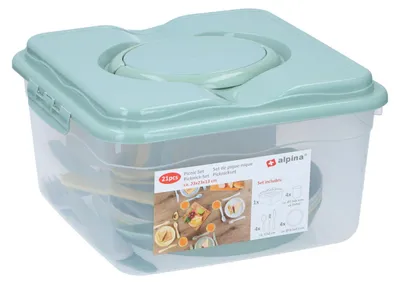 Produktbild von Picknickset Kunststoff Aufbewahrungsbox 21-teilig mehrfarbig Picknick