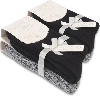 Produktbild von Footstar Damen Kuschel Socken (4 Paar) Warme und flauschige Soft Socken - Schwarz 35-38