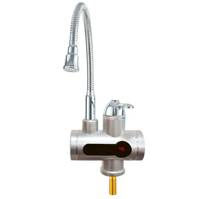 Produktbild von Mauk digitaler Wasserhahn mit integriertem Durchlauferhitzer und Temperaturanzeige Farbe Silber flexibel