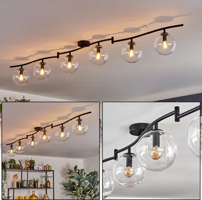 Produktbild von Fossobiubo Deckenlampe aus Metall/Glas in Schwarz/Klar