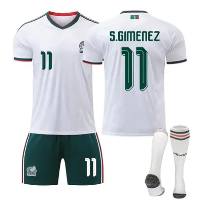 Obrázok produktu pre #11 S.GIMENEZ Dres s logom Mexika na zápase vonku na Majstrovstvách sveta vo futbale 2026 pre deti aj dospelých, VEĽKOSŤ:24