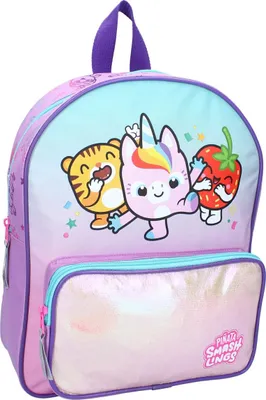 Produktbild von Piñata Smashlings Kinder Rucksack – Lila Schulranzen mit fröhlichem Motiv