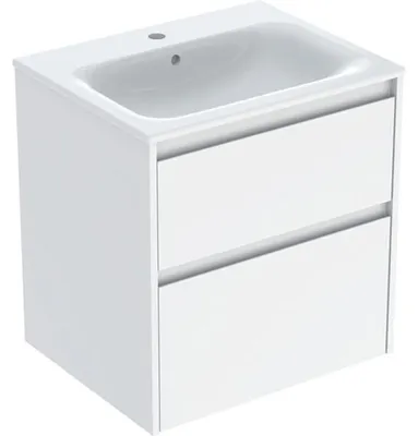 Immagine prodotto di Geberit Renova Plan Ensemble lavabo pour meuble bord étroit, avec meuble sous lavabo, 2 tiroirs, 60x62,1x48cm, 504.039.01.8, 504.039.01.8