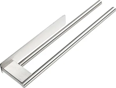 Image de Dvocel Porte-serviettes sans percer Double barre porte-serviettes en acier inoxydable 304 Deux bras Autocollant Porte-serviettes invité Montage mural pour salle de bain cuisine