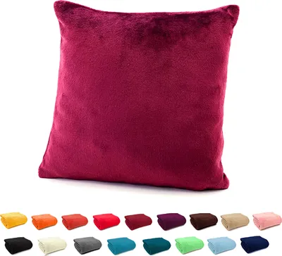 Produktbild von heimtexland ® Flanell Kuschel Kissen Super Soft Plüsch Deko Kissenhülle Typ380 Bordeaux Rot 48 x 48 cm