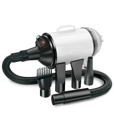 Imagen del producto de 【Secado eficiente para mascotas】: Secador de pelo para perros potente y silencioso, con un gran flujo de aire, en color  y blanco