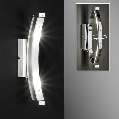 Produktbild von Honsel LED Wandleuchte chrom Schalter Schwenkbar Wandlampe 2 flammig 480lm 3,2W