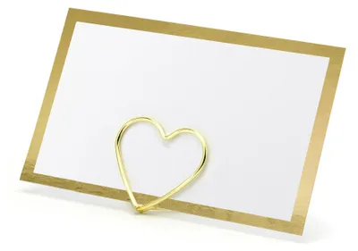 Produktbild von 10 Platzkarten Weiß Gold 9,5 x 5,5 cm - Einheitsgröße