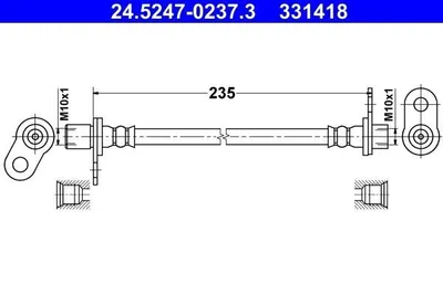 Produktbild von ATE 24.5247-0237.3 Bremsschlauch für MITSUBISHI ASX (GAW) Outlander II SUV (CWW) Lancer VIII Schrägheck (CXA) Lancer VIII Limousine (CYA, CZA)