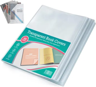 Imagen del producto de Fundas transparentes para documentos, 30 unidades, formato DIN A4, 30,5 x 43 cm, ideales para uso escolar y laboral