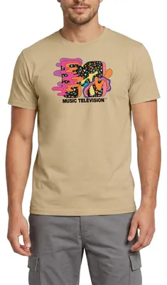 Produktbild von Spreadshirt MTV Music Television Buntes Trippy Logo Männer T-Shirt, 3XL, Sandbeige