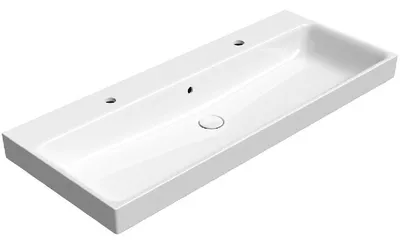 Immagine prodotto di Sapho GSI Nubes - Lavabo 120x50 cm, con sfioratore, 2 fori per rubinetto, ExtraGlaze, bianco 9624211