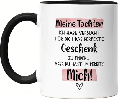 Produktbild von Tochter Geschenk Tasse Schwarz Mit Spruch Kinder Geschenkidee Humor Sarkasmus