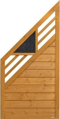 Produktbild von Zaun Abschlusselement Konsta Andria links 90 x 180/90 cm kirschbaumoptik