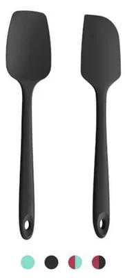 Produktbild von Silikon Schaber & Löffel 2-teilig Schwarz 315℃ hitzebeständig