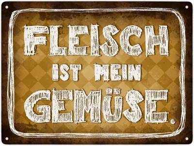 Produktbild von Fleisch ist mein Gemüse Metallschild XXL Schild Blechschild Aluminiumschild