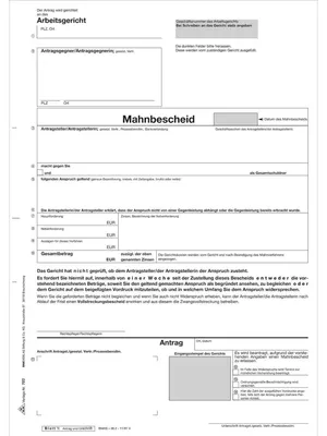 Produktbild von RNK Mahnbescheid Arbeitsgericht SD DIN A4 10St