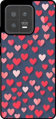 Produktbild von Smartphonica Telefon Fall fit für Xiaomi 13 mit rosa und roten Herzen Impressum - TPU Backcover Fall mit rosa und roten Herzen Design