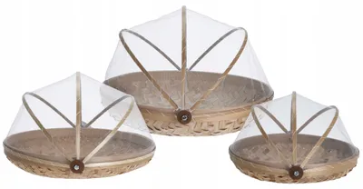 Immagine prodotto di Set di 3 cestini coprivivande Home&Styling Collection, bambù, 38x34x12 cm, marrone