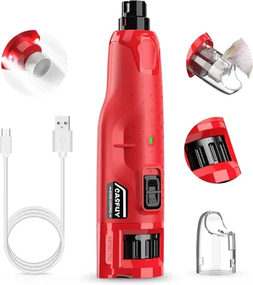 Produktbild von Elektrischer Hundekrallenschneider, Haustier Nagelschleifer mit 2 LEDs, 6 Stufen, leise und staubdicht, Krallenschleifer für alle Hundegrößen