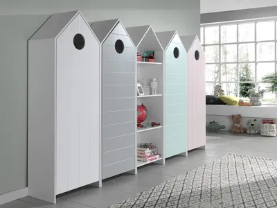 Produktbild von CASAMI Set 5-tlg 4 Schränke 1 Regal MDF Mehrfarbig