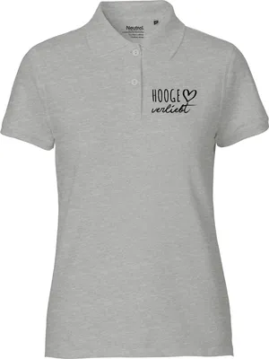 Produktbild von Huuraa Damen Polo Shirt Hooge verliebt M Sport Grey Bio Baumwolle Fairtrade Poloshirt Geschenkidee