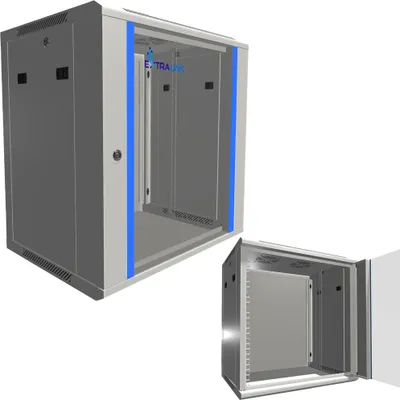 Produktbild von Extralink, Netzwerkschrank, Serverschrank, Wandgehäuse, 19", 12 HE, 12U, 600X450, Grau