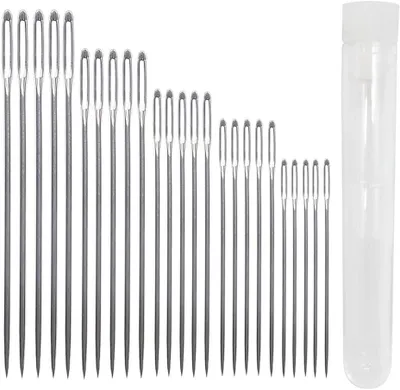 Imagen del producto de Agujas de coser con ojales grandes, punta afilada, 50 unidades, de diferentes longitudes, para coser